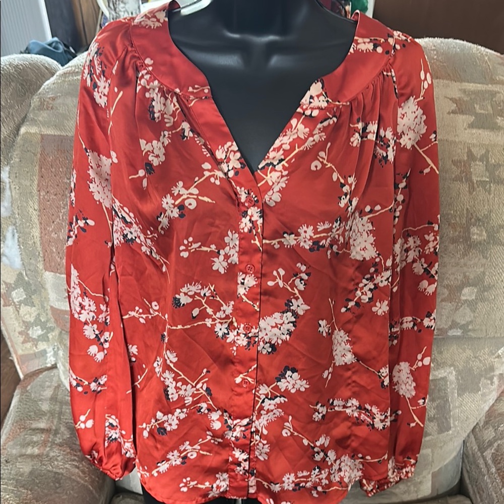 Floral Red Women's Top